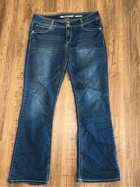 WallFlower Jeans Luscious Curvy Fit Bootcut Flap Pockets Thick Stitch Womens 15